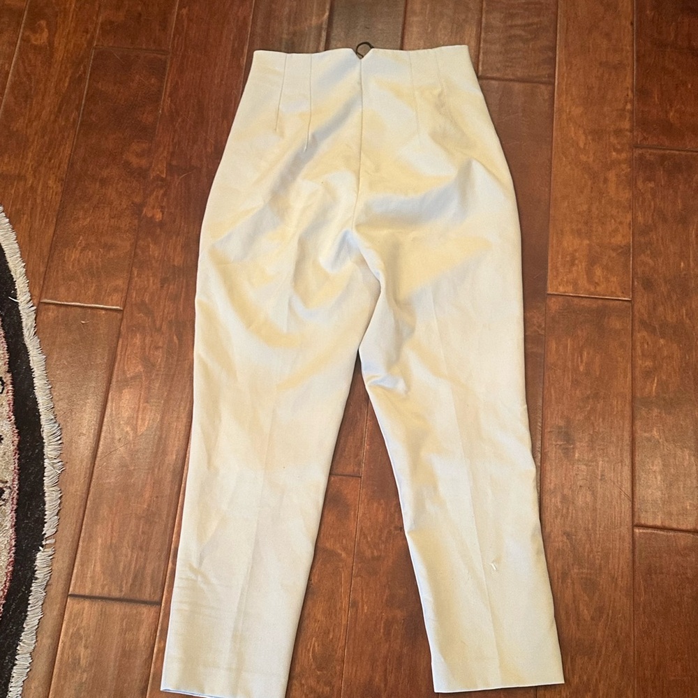 Zara Cream High-Waisted Pants